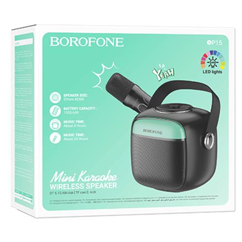 Borofone BP15 Altavoz Bluetooth Karaoke con Micro Inalámbrico Negro