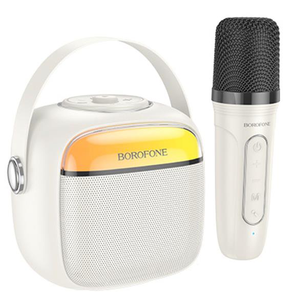Borofone BP15 Altavoz Bluetooth Karaoke con Micro Inalámbrico Milky White