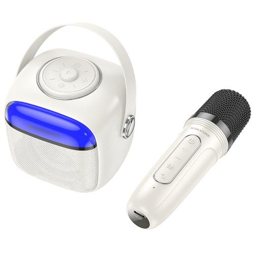 Borofone BP15 Altavoz Bluetooth Karaoke con Micro Inalámbrico Milky White