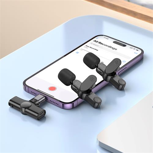 Borofone BFK12 Pack 2 Micrófonos Lavalier Inalámbricos USB-C y Lightning