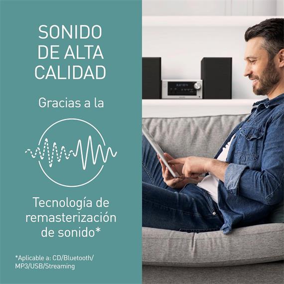Panasonic SC-PM700EG-S Microcadena de 80W con CD, USB y Bluetooth