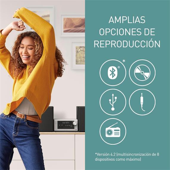 Panasonic SC-PM700EG-S Microcadena de 80W con CD, USB y Bluetooth