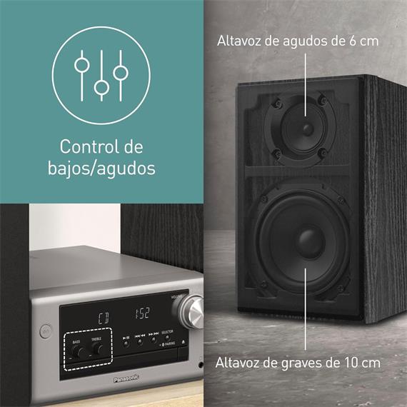 Panasonic SC-PM700EG-S Microcadena de 80W con CD, USB y Bluetooth