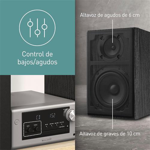 Panasonic SC-PM700EG-S Microcadena de 80W con CD, USB y Bluetooth