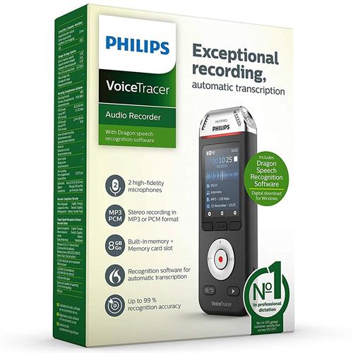 Philips DVT2810 Grabadora de Voz Stereo + Software de Transcripción