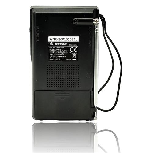 Roadstar TRA-1230 Radio Fm Mono Potátil Negro