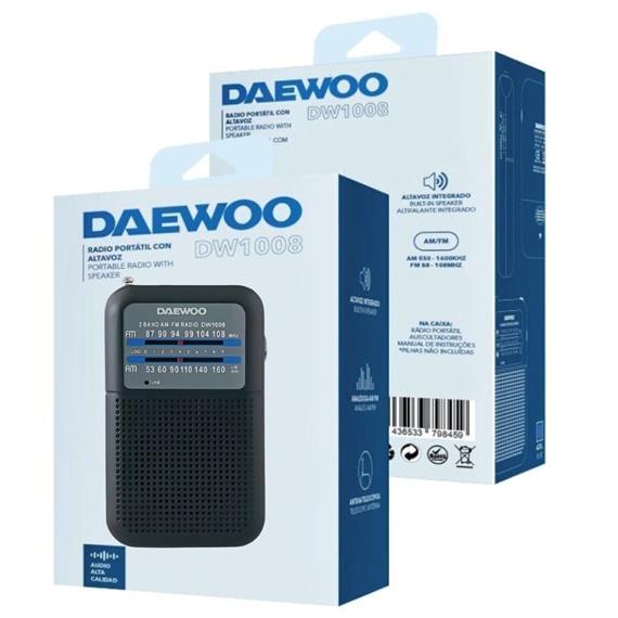 Daewoo DW1008BK Radio Portátil AM/FM Negro