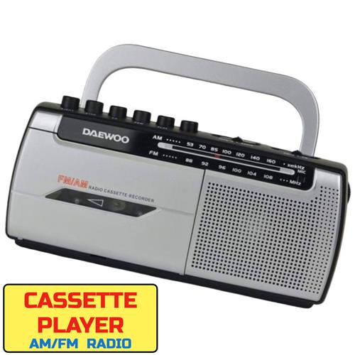 Daewoo DW1107  Radio Cassette AM/FM Pila y Corriente