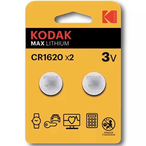 KODAK CR1620 BATERÍA LITHIUM 3V 2 UNDS (30417694)