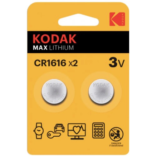 KODAK CR1616 BATERÍA LITHIUM 3V 2 UNDS (30417748)