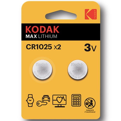 Kodak CR1025 Batería Lithium 3 Voltios 2 Unidades (30417724)
