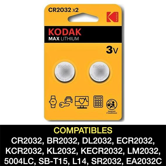 KODAK CR2032 Batería Litio ULTRA 3V 2 UNDS (30417687)
