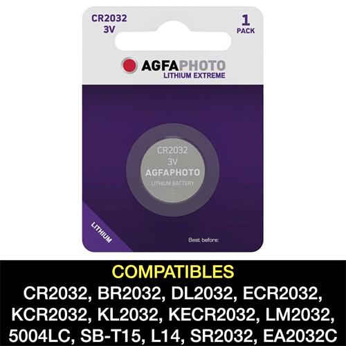 AgfaPhoto Extreme Pila CR2032 3V Pack 1 Und