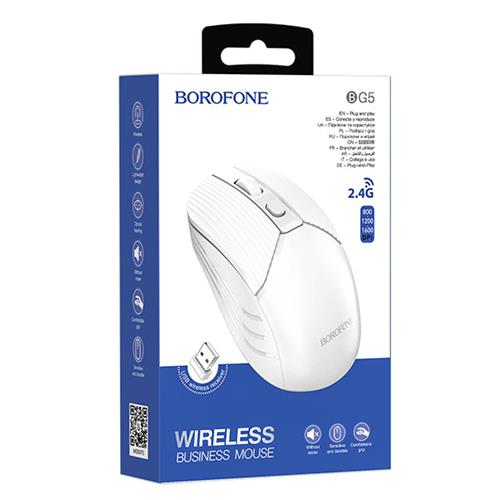 Borofone BG5 2.4G Ratón Inalámbrico Business Blanco