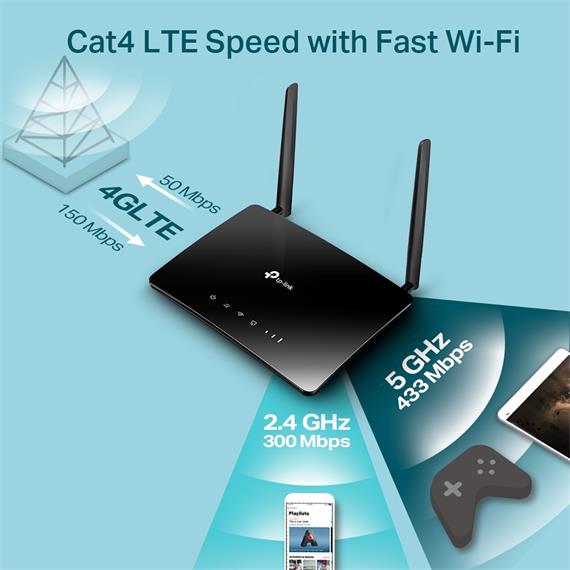 Tp-Link Archer MR200 Router 4G LTE AC750 Doble banda