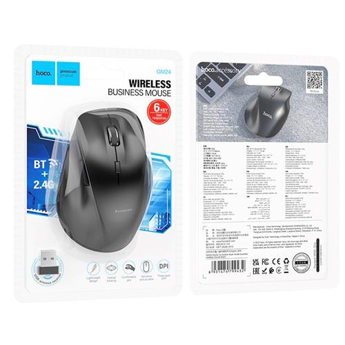 Hoco GM24 Ratón Ergonómico Inalámbrico 6 Botones Negro