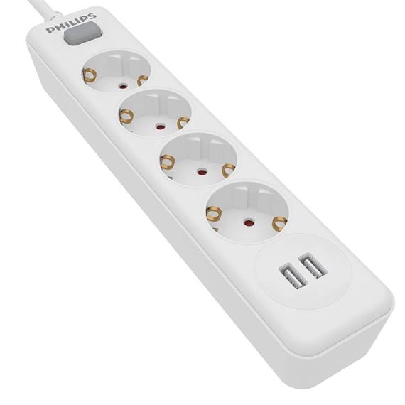 Philips SPN3042WA/19 Regleta 4 Enchufes 2 Usb