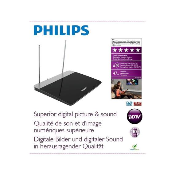 Philips SDV6227/12 Antena Amplificadora 47dB Filtro 4G