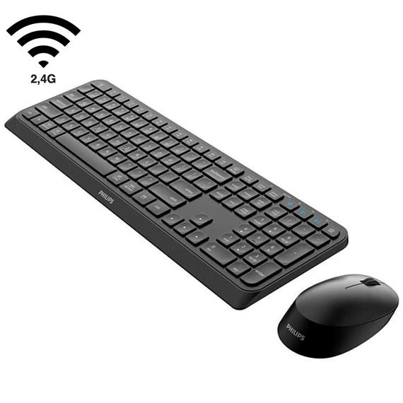 Philips SPT6407B Teclado Inalámbrico + Ratón Negro