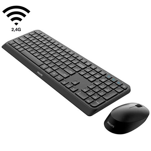 Philips SPT6407B Teclado Inalámbrico + Ratón Negro