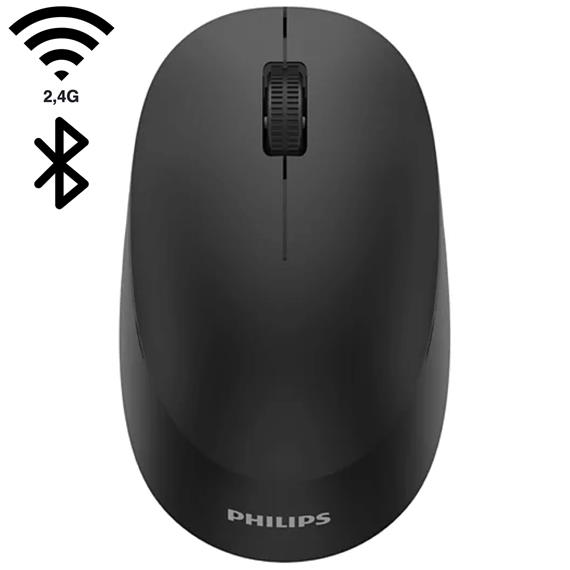 Philips SPK7407B Ratón Inalámbrico 2.4G y Bluetooth - Ambidiestro Negro