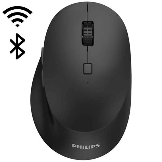 Philips SPK7607B  Ratón Inalámbrico 2.4G y Bluetooth Ergonómico
