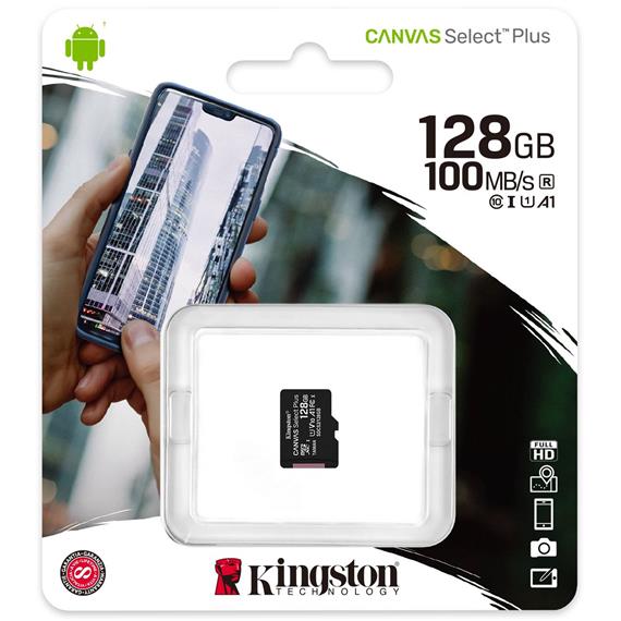 Memoria Micro SDHC 128GB Kingston 100 MB/S sin Adaptador