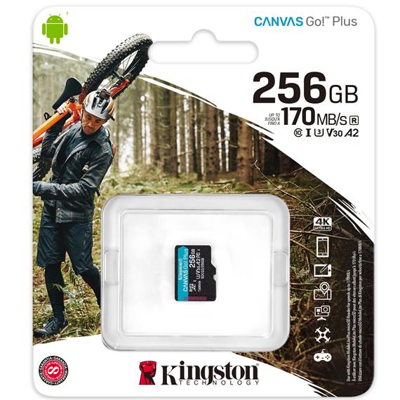 Memoria Micro SDHC 256GB Kingston 170 MB/S sin Adaptador