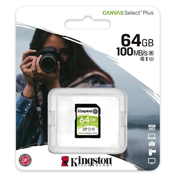 Memoria SDXC 64GB Class 10 Kingston 100 MB/S UHS-I