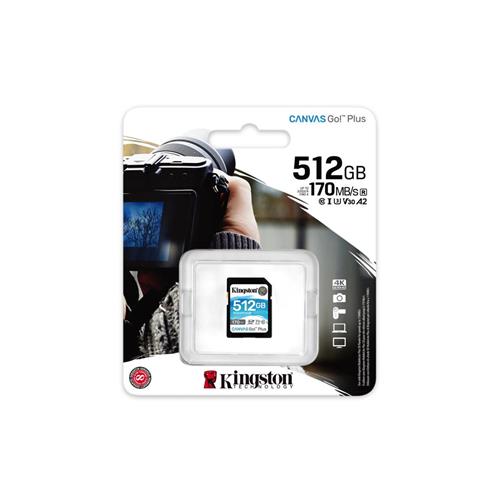 Memoria SDXC 512GB Kingston Go Plus 170R C10 UHS-I U3 V30