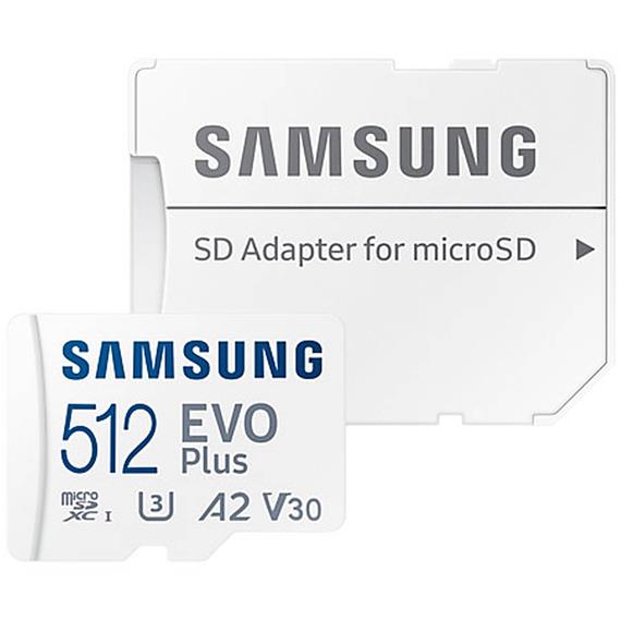 Memoria Micro SDXC 512GB Samsung Evo Plus U3 A2 130mb/s + Adaptador