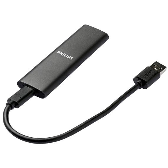 Disco SSD Externo Philips 500GB USB-C/USB 3.0 540MB Ultra Slim Gris