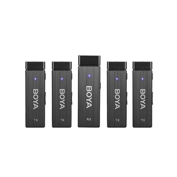 BOYA BY-W4 Pack 4 Micrófonos Inalámbricos 2.4Ghz
