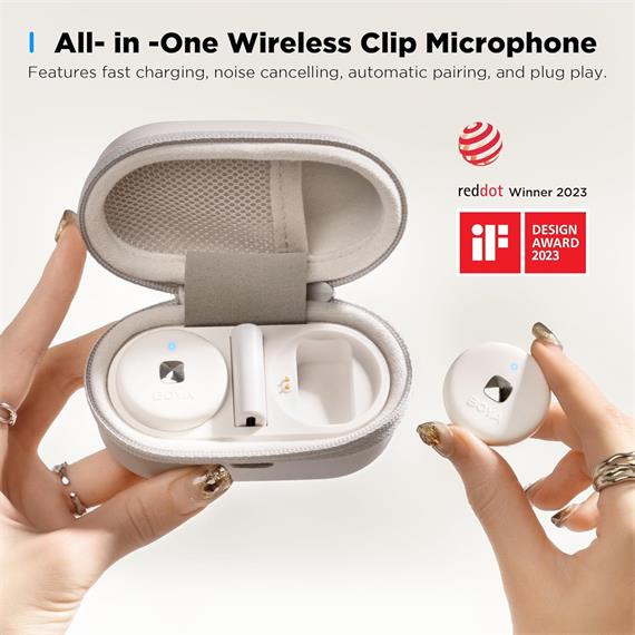BOYA Omic-U Micrófono Inalámbrico Compacto 2.4GHz Tipo-C Blanco