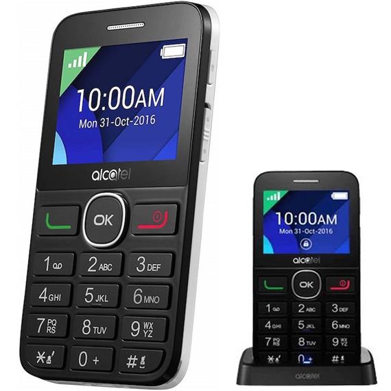 ALCATEL 2008G SENIOR CON BASE DE CARGA BLACK+PURE WHITE