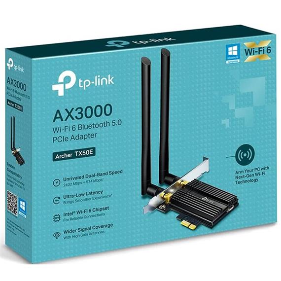 Tp-Link Adaptador AX3000 PCIe Wifi 6 y Bluetooth (Archer TX50E)