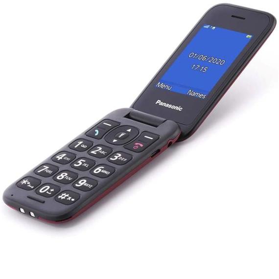 Panasonic KX-TU400 Móvil para mayores con Botón SOS Granate