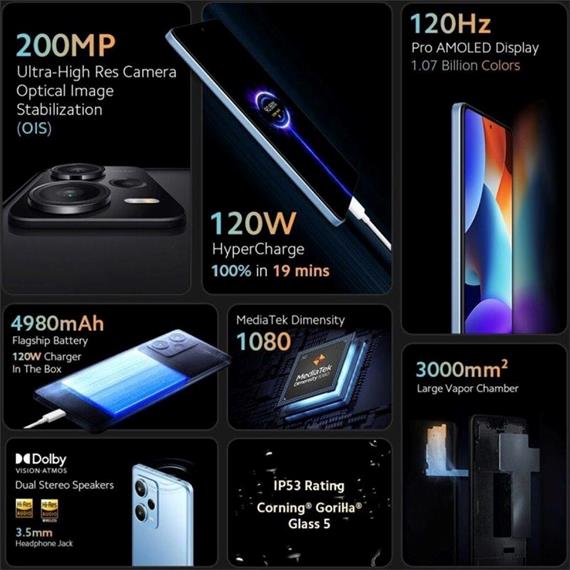 Xiaomi Redmi Note 12 Pro Plus 5G 6.67" 8GB 256GB Negro Midnight