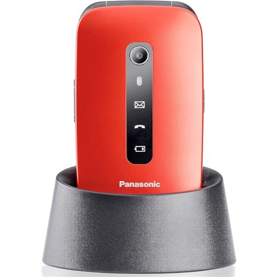 Panasonic KX-TU550EXB Móvil Senior con Base 4G Rojo