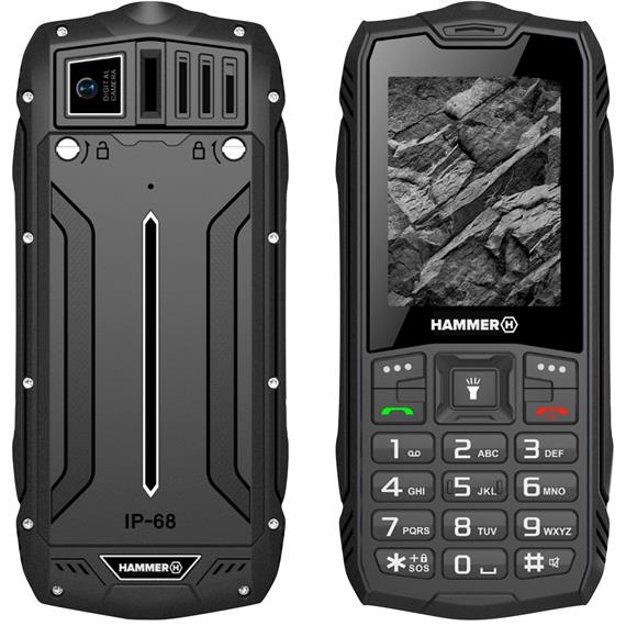 Hammer Rock 2G 2.4" Rugerizado IP68, Bluetooth y Linterna Negro