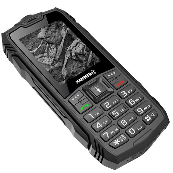 Hammer Rock 2G 2.4" Rugerizado IP68, Bluetooth y Linterna Negro