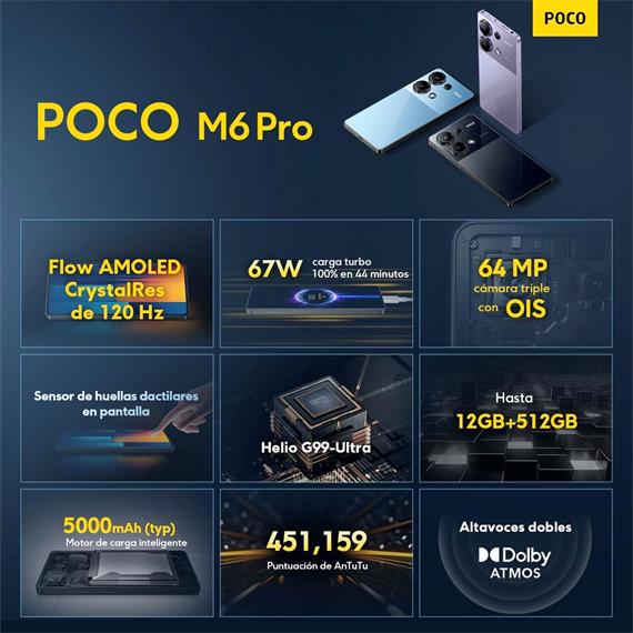 Xiaomi Poco M6 Pro 6.67" 12GB 512GB 64Mpx Black