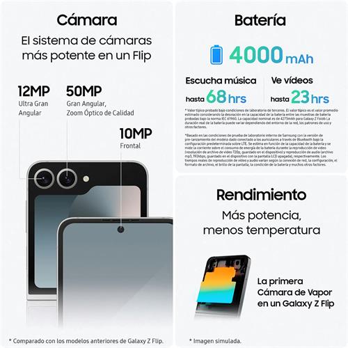 Samsung Galaxy Z Flip 6 5G 12GB 256GB Plata Sombra (SM-F741B)