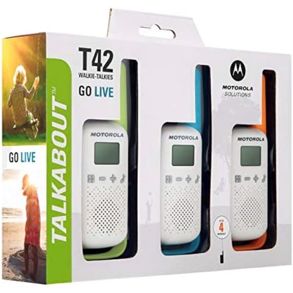 Motorola T42 Walkie Talkie con alcance 4km Pack Triple