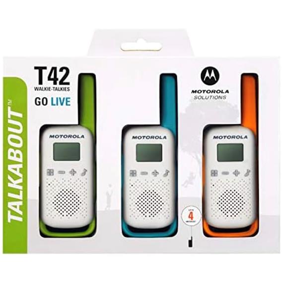 Motorola T42 Walkie Talkie con alcance 4km Pack Triple
