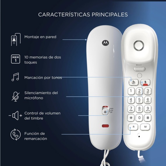 MOTOROLA CT50 TELÉFONO FIJO DE GÓNDOLA BLANCO