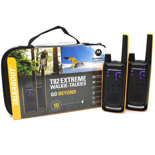 Motorola T82 Extreme Twin Walkie Talkies alcance 10KM Pack 2 Negro y Amarillo