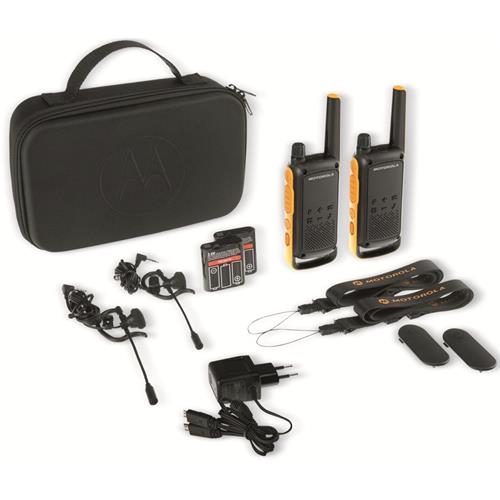 Motorola T82 Extreme Twin Walkie Talkies alcance 10KM Pack 2 Negro y Amarillo