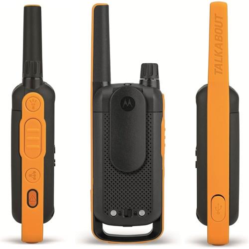 Motorola T82 Extreme Twin Walkie Talkies alcance 10KM Pack 2 Negro y Amarillo
