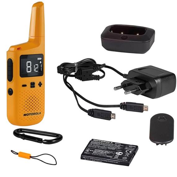 Motorola T72 Walkie Talkie IP54 con alcance de 8KM Orange con Cargador